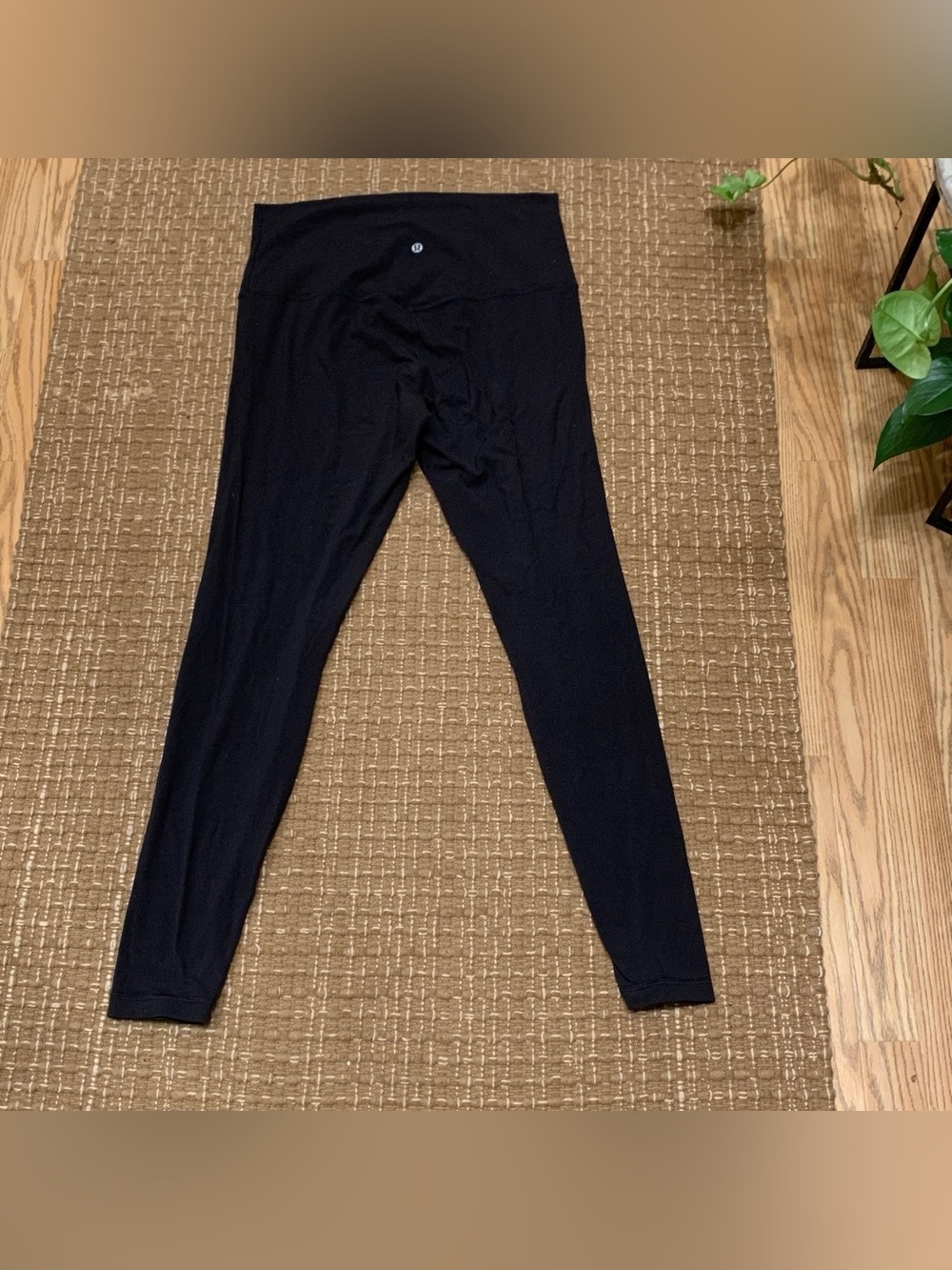 lululemon athletica Black Ankle Leggings with Back Waist Logo